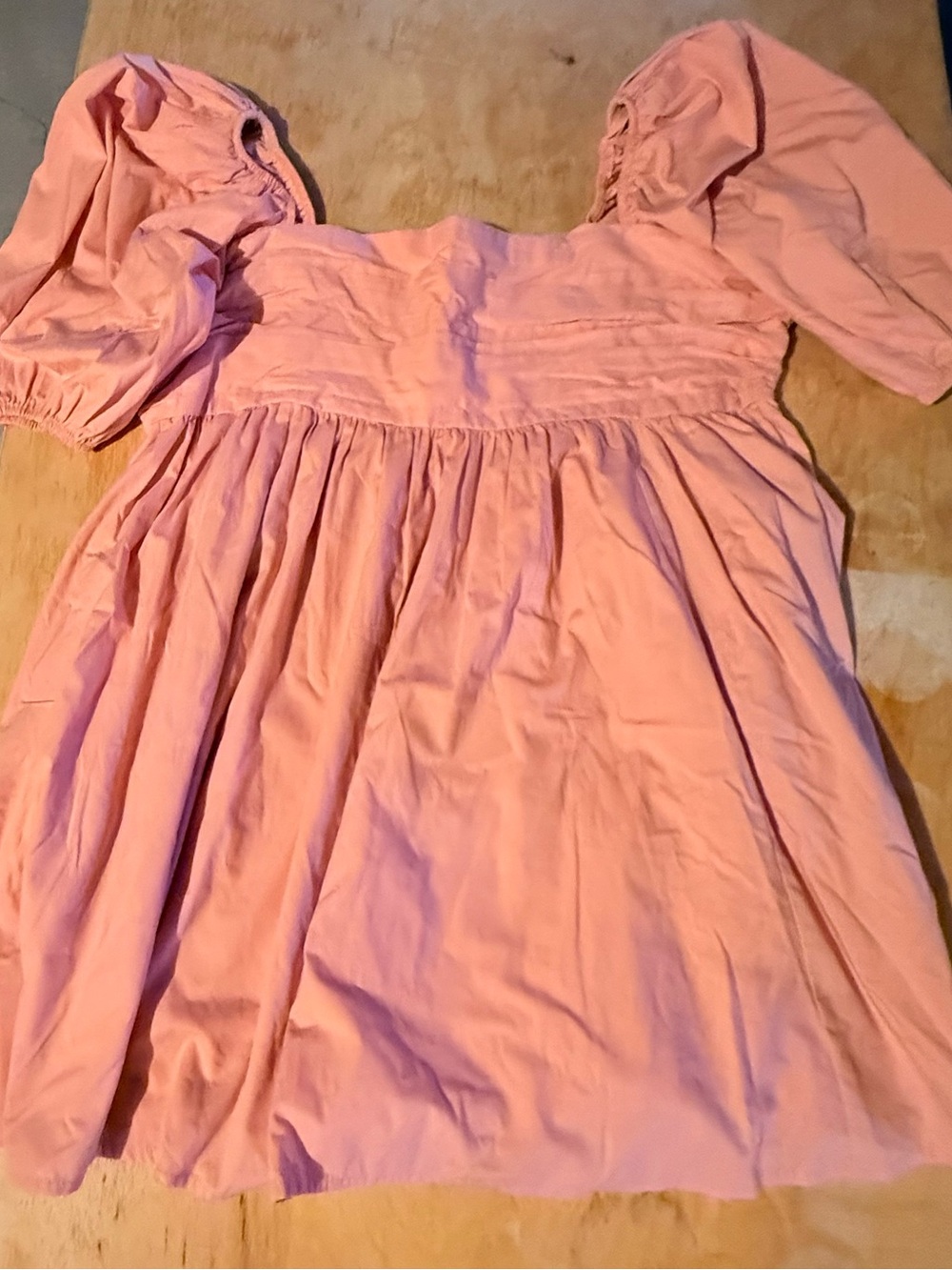 Abercrombie & Fitch Pink Puff-Sleeve Summer Dress